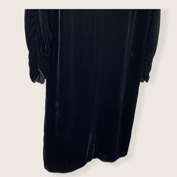 Vintage 90s Andrea Jovine Black Velvet Turtleneck Long Sleeve Tunic Small - Picture 6 of 12